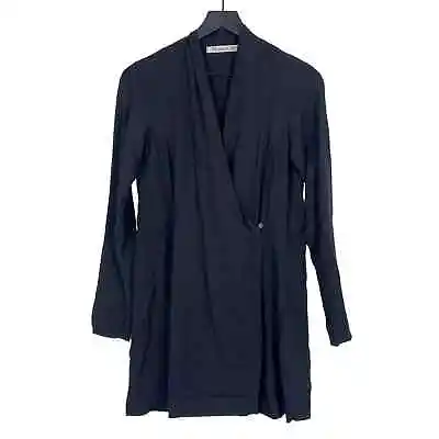 Michael Stars XS Wrap Rayon Mini Dress LS Black  • $20