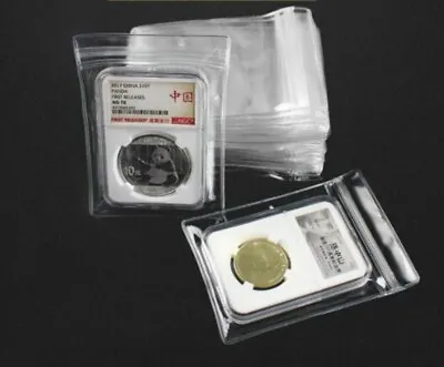 25 X Coin Protector Plastic Pocket Zip Bags For Graded Slab Holder NGC PCGS B606 • $10.30