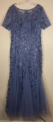 NEW Ever Pretty Floral Sequin Maxi Fishtail Tulle Prom Dress Blue 2X NWT • £76.25