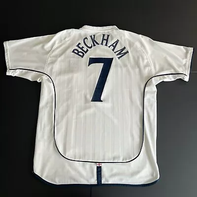 England 2002 Home Shirt Adult Mens Umbro Large Authentic Original Beckham 7 • £80