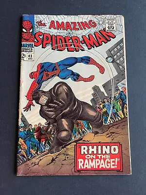 Amazing Spider-Man #43- Origin Of The Rhino (Marvel 1966) VG/VG+ • $140.49