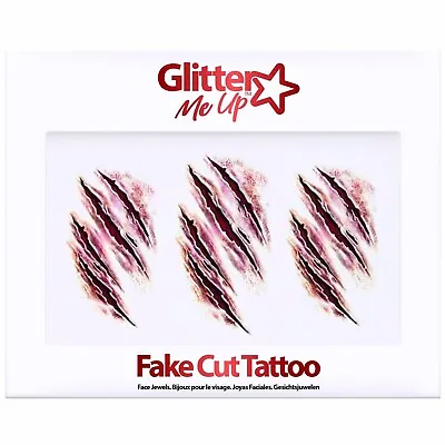 Halloween Zombie Scars Tattoo Sticker Fake Blood Cuts Scar Wounds Werewolf • £4.99