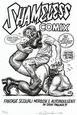 R. Crumb  Shameless Comix  Numbered & Signed Art Print - 2018 - Italy Import • $295