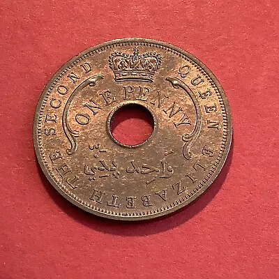 £7.50 • Buy British West Africa Nigeria Ghana One Penny Queen Elizabeth 1957 AV424