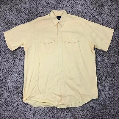 VTG 90s Wrangler Western Men Sz 2XL Tall Yellow Shirt Button Up S/S Pockets USA • $16.49