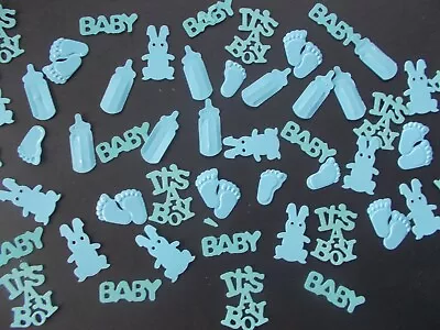 100 Blue  Boy Mixed Baby Shower Confetti Table Sprinkles Decorations • £2.29
