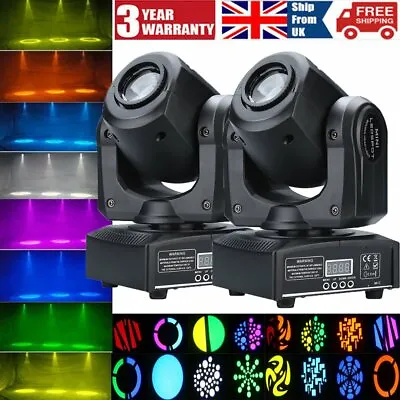 £135.99 • Buy 2X 30W RGBW LED Moving Head Stage Light Pinspot Gobo Pattern DMX DJ Disco Party