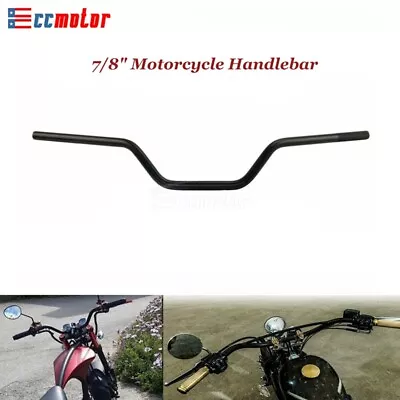 7/8  22mm Black Motorcycle Drag Bar Handlebar For Dyna Chopper Bobber Cafe Racer • $32.99