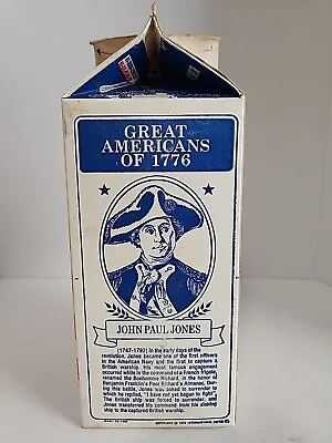 1976 Great Americans Of 1776 Dairylea Half Gallon Milk Carton John Paul Jones • $19.95