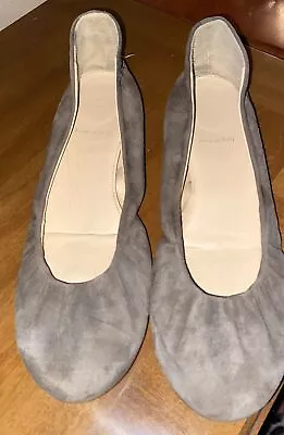 J CREW Women's Italian Suede/leather Cece Ballet Flats 10M Grey/Gray • $19.99