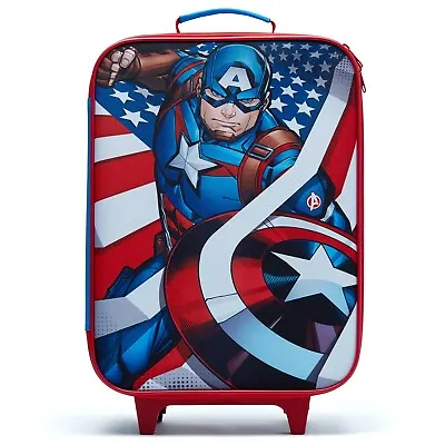 Marvel Captain America Trolley Bag Kids Boys Suitcase Travel Bag Accessories • £29.99