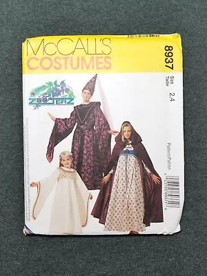McCall's Pattern #8937 ~ Medieval Renaissance Dress ~ Child 2 4 ~ FF/UC • $8