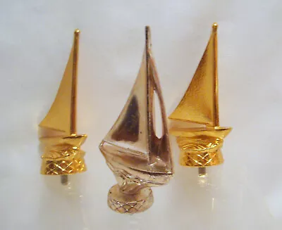 3 Metal Vintage Sailboat Trophy T0p T0ps Topper Parts Fegures Boats Boat (box63 • $20