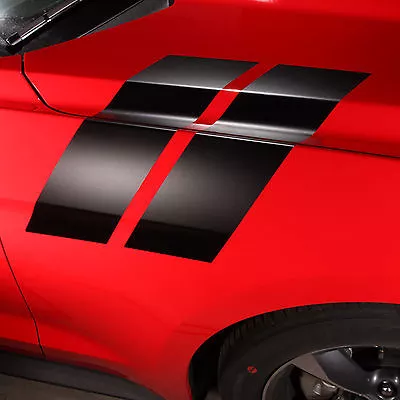 2015 2016 Ford Mustang Hood To Fender Side Stripes Avery Dennison Black Metallic • $49