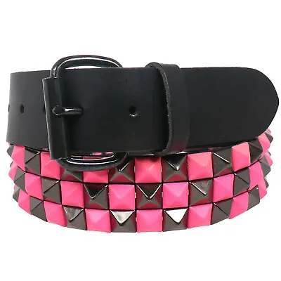 Checker Studded Spotted Jeans Leather Belt 38mm  • £11.99