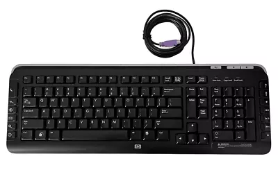 HP Multimedia Keyboard Model KB0911 Black & Silver Wired PS2 P/N 5188-6077 • $14.99