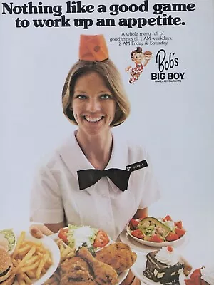 BOB'S BIG BOY Girl Vintage 1977 Southern California Regional Original Print Ad • $11.96