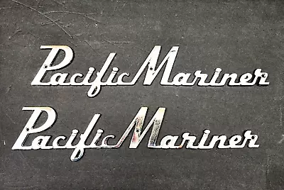 Vtg PACIFIC MARINER Classic Glass Boat Runabout Chrome Name Side Plate Logos • $95