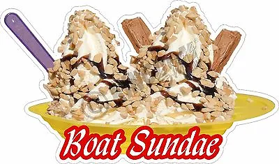 Boat Sundae Choc Nut Double Flake Ice Cream Sticker Die-cut  • £2.99