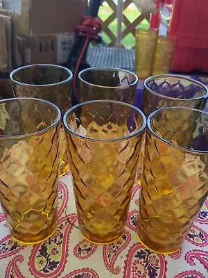 Vintage Amber Drinking Glasses Tumblers L143 • $30