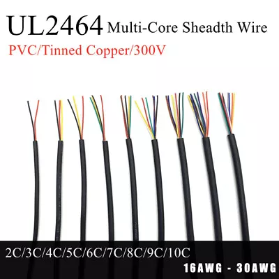 16AWG - 30AWG PVC Sheathed Electronic Wire Signal Cable Black White 2 - 10 Cores • $3.15