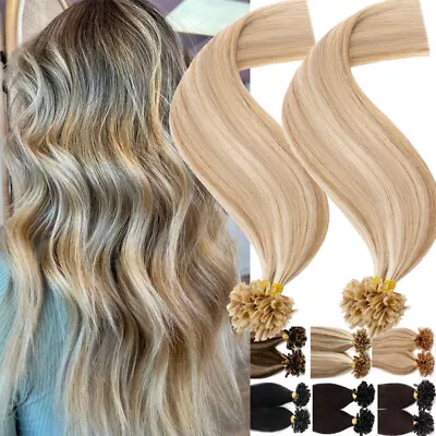 100% Real Hair Keratin Nail U Tip Remy Human Hair Extensions Pre Bonded 0.5gram • £42.76