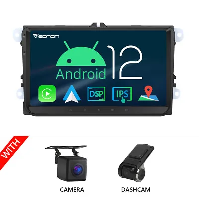 $254.36 • Buy CAM+DVR+ 2 DIN 9  Android 12 Car Stereo CarPlay GPS For VW Jetta Passat Golf 5 6