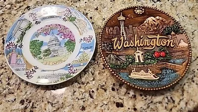 Washington Dc Vintage Souvenir Plate Us Capitol Cherry Blossom Marine Corps War • $25