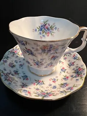 Royal Albert Teacup & Saucer Nell Gwynne Series Covent Garden Blue & Pint Floral • £27.55