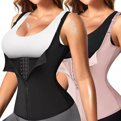 Women' Waist Trainer Cincher Zipper Vest Corset Girdle Slimming Belt Body Shaper • £7.79