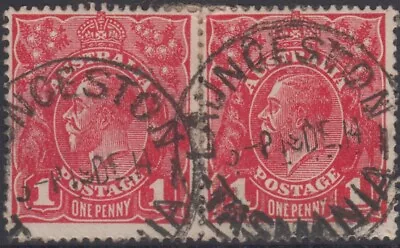 $8 • Buy Postmark 1914 Launceston Tasmania Australia On Pair Of 1d Red KGV Stamps