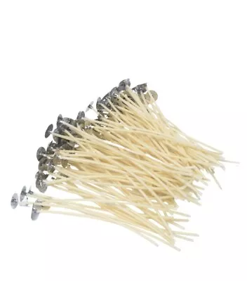 25pcs 10cm 100mm Wicks Candle Pre Waxed With Sustainer High Quality • £3.19