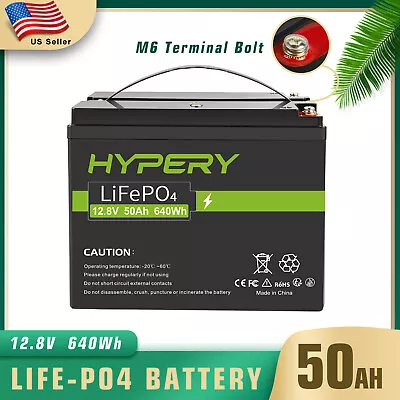 LiFePO4 Battery 12V 50Ah Deep Cycle Lithium Akku BMS For Solar RV Marine Boat • $199.91