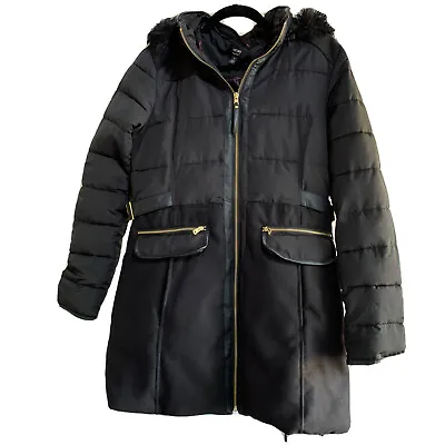 Nicole Miller Black Gold Winter Coat Size Medium EUC • $9.99