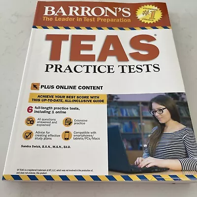 Barron's Test Prep Ser.: TEAS Practice Tests With Online Tests By Sandra... • $12.99