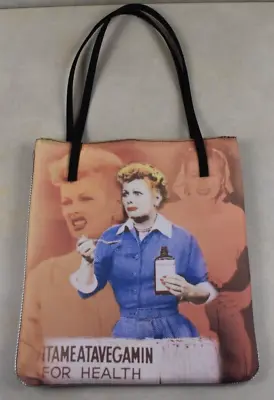 Vintage Retro I Love Lucy Purse Bag VitaMeataVegamin Scene 10.5”Wx 8”H SANA USA • $12.95