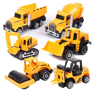 6xDiecast Construction Vehicles Trucks Diggers Toy Mini Engineering Car For Kids • £9.59