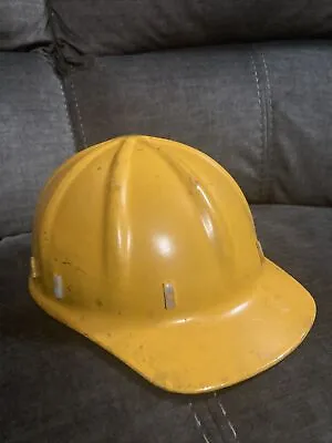 Vintage Yellow Apex Aluminum Safety Hard Hat Helmet Adjustable Sizing Mining • $37.99