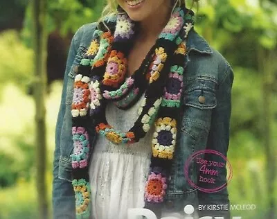 Daisy Chain; Long Granny Square Scarf; (#SC004) Vintage  Crochet  Pattern • $1.85