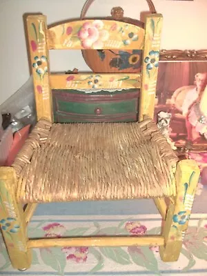 Vintage Mexican Folk Art Children's Doll's Chair • $24.99