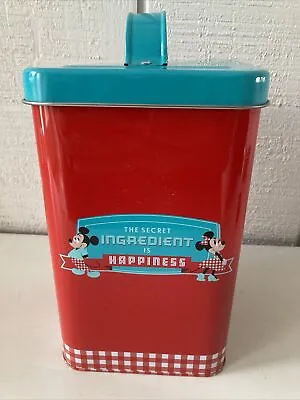 Disney Park Retro Metal Canister Mickey & Minnie Gently Used • $16.75