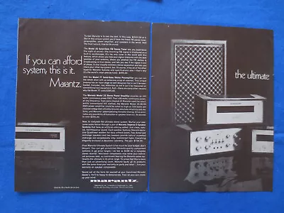 Marantz 16 Amp 7T Pre 20 Tuner Magazine Ad 2 Pages Audio Mag October 1969 • $19.03