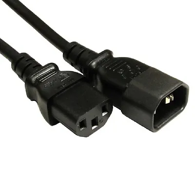 1m Power Extension Cable IEC Kettle Male To Female UPS Lead C13 - C14 • £3.69