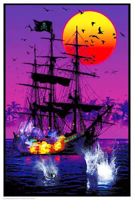 Pirate Battle - Non-flocked Blacklight Poster 24  X 36  • $13.49