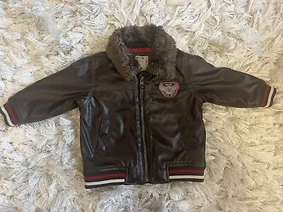 £9.99 • Buy Designer John Rocha Little Rocha Faux Leather/Fur Flying Jacket Age 9-12 Months