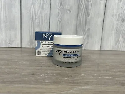 No7 Lift & Luminate Triple Action Day Cream 50ml New SPF 15 Hydration Boots • £17.99