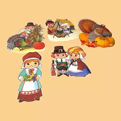 Lot Of 5 Thanksgiving Die Cuts Vintage Wall Decor Classroom Holiday Turkey • $19.99