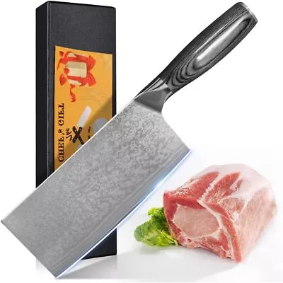 UniqueFire Damascus 8  Chef Knife Premium 67-Layer Cleaver W/ Box Chinese Steel • $98.47