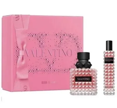 Valentino DONNA BORN IN ROMA Gift Set 50ml & 15ml Travel Spray Eau De Parfum New • £90