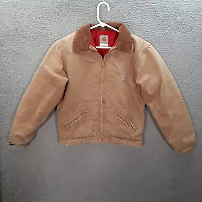 Vintage Carhartt Jacket Boys Youth 16 Brown Duck Canvas Workwear Barn Coat Y2K • $44.88